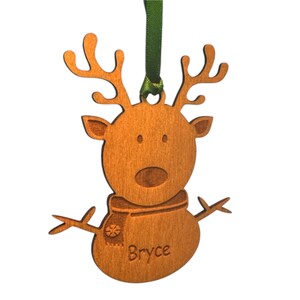 Custom Christmas Ornaments, Personalized Name Wood Ornament, Custom Reindeer Ornament, Student Ornament, Custom Christmas 2024 Ornament
