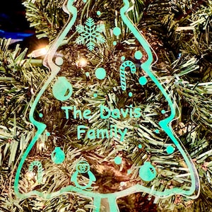 Custom Christmas Ornaments, Personalized Name Acrylic Ornament, Custom Family Ornament, Customized Christmas 2024 Ornament, Christmas Gift