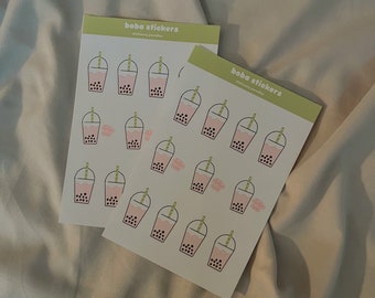Bubble Tea-plannerstickers | Boba-drankversieringen