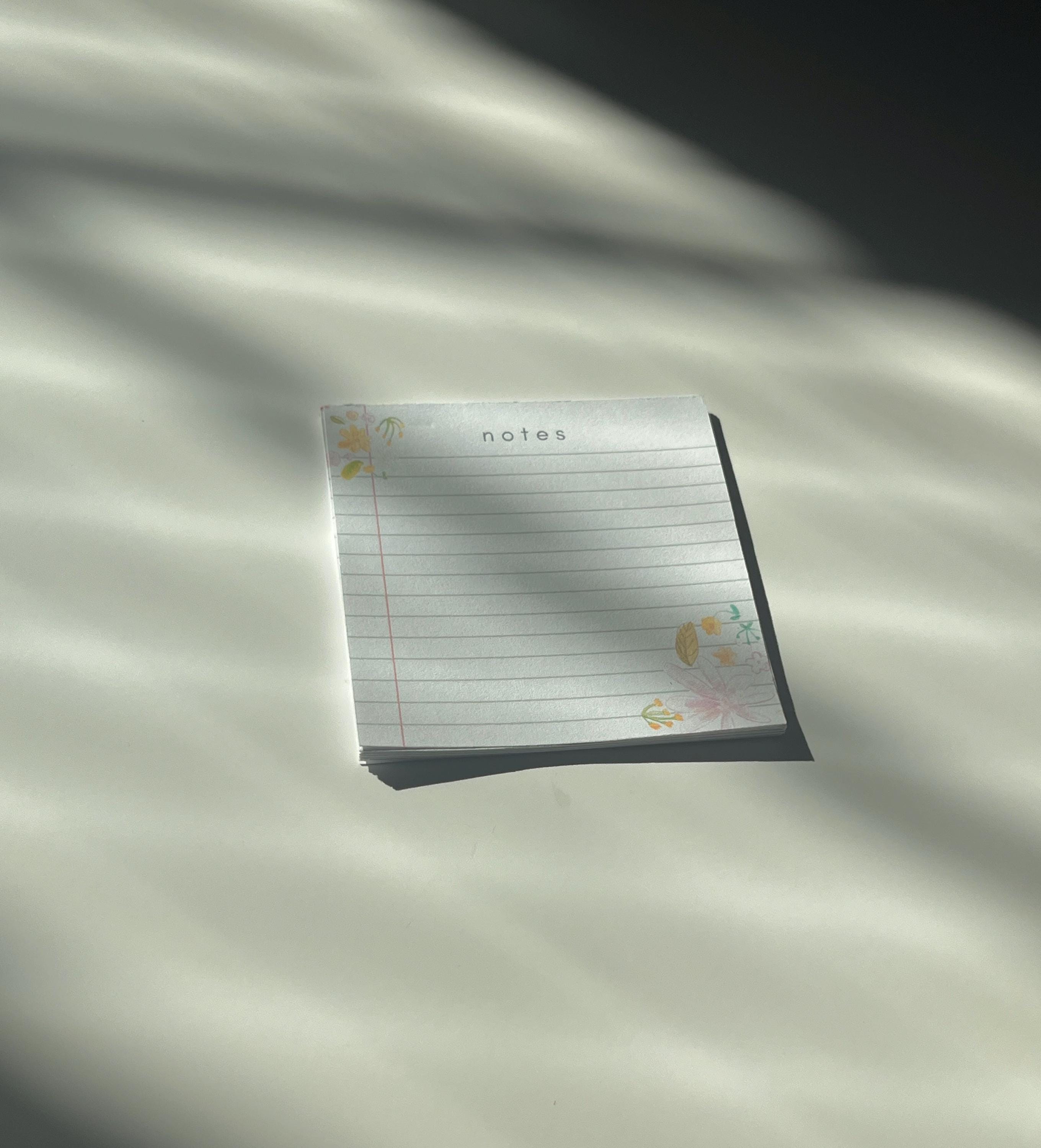 Handmade Notes Handmade Floral Lined ‘notes’ Notepad | Sticky Note Pad | Minimal ...
