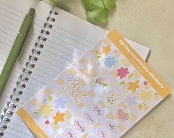 Floral Spring Cleaning Sticker Sheet | Planner Scrapbook Stickers