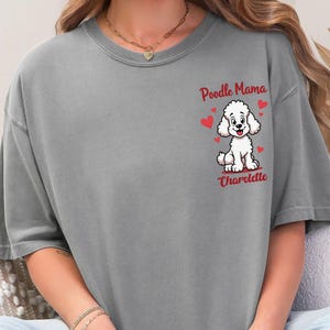 Custom Dog Mom Shirt, Dog Mama Tee, Puppy Lover&#39;s Tshirt, Pocket Design Shirt, Trendy Crewneck Plus Size, Gifts Poodle Lovers