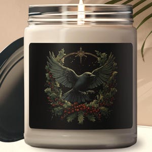 Yule Vegan Soy Wax Candle, Wheel of the Year Winter Solstice Pagan Holiday, Celtic Ritual Witchcraft Tool, Sabbat Gift for Wiccan Friend