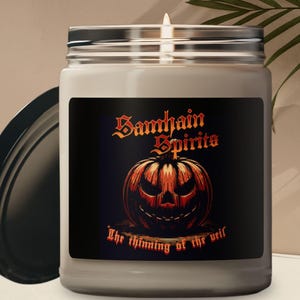 Samhain Spirits Vegan Soy Wax Candle, Wheel of the Year Sabbat Decor, Witchcraft Supplies, Pagan Altar Decor, Witchy Vibes Aromatherapy Gift