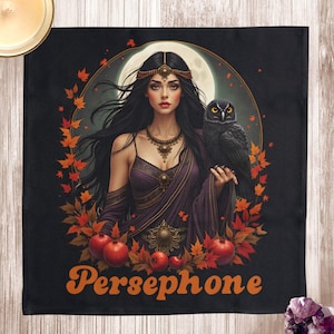 Mabon Altar Decor, Goddess Persephone Ritual Cloth, Wheel of the Year Witchcraft Supplies, Fall Equinox Pagan Rituals, Underworld Mythology