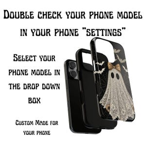 Funda para teléfono con diseño de fantasma de encaje, elegante funda gótica de Halloween, para iPhone 18 17 16 15 14 13 12 11 Pro Max, Pixel y MagSafe. imagen 11