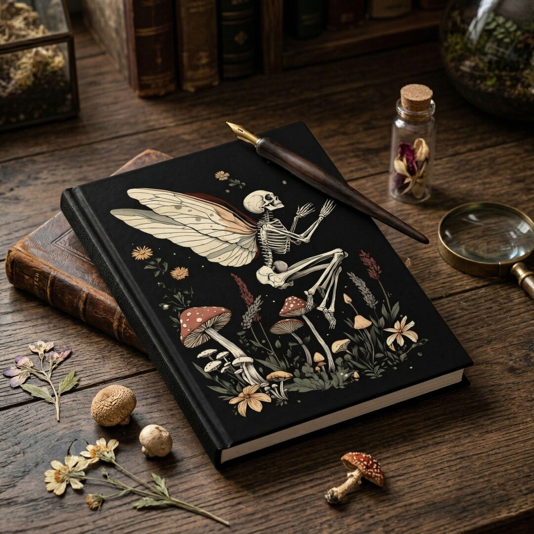 Skeleton Format Note Taking Personalized Skeleton Fairy Unlined Journal, Witchy Notebook, Gift for ...