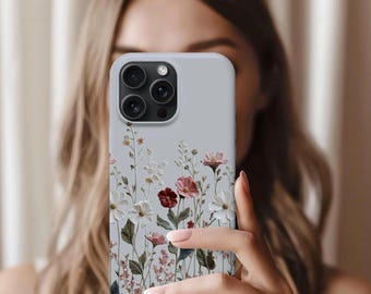 Wildflower Botanical Phone Case, Floral Garden Protective Cover,  iPhone 17 16 15 14 13 12 11 Pro Max,  Pixel, Magsafe