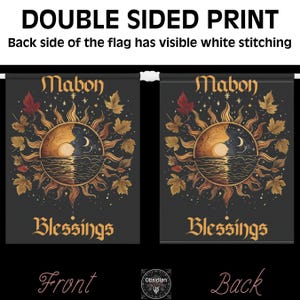 Mabon Garden Flag, Sun and Moon Fall Equinox Design, Pagan Sabbat Decor, Wiccan Autumn Outdoor Flag, Witchy Harvest Banner image 9