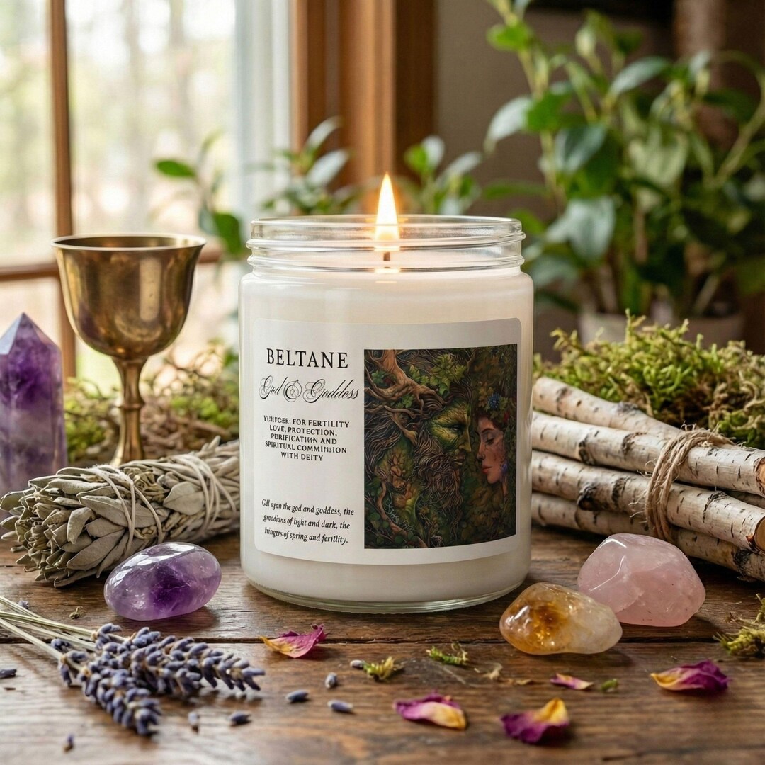 Pagan Fertility Rituals Beltane Intention Candle, God and Goddess Fertility Blessing, May Day ...