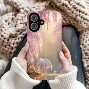 Unicorn and Fairy Phone Case, Enchanted Forest iPhone Cover,  iPhone 17 16 15 14 13 12 11 Pro Max, Pixel, Magsafe