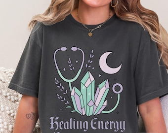 Healing T-Shirt, Holistic Health Wellness Tee, Boho Vibes Nurse Tshirt, Green-Witch Shirt, Spiritual  Clothing, Crunchy Mama Gift