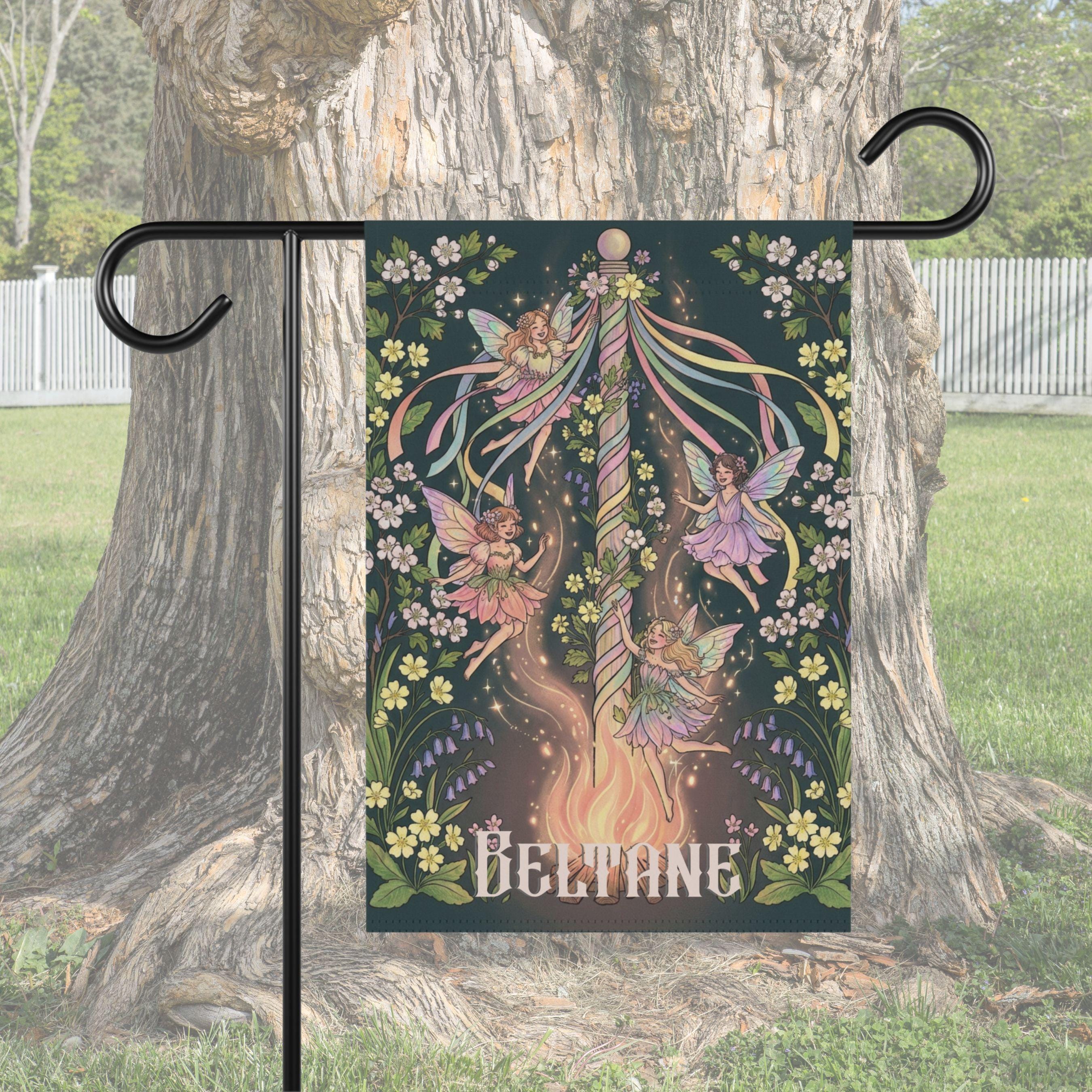 Beltane Garden Flag, Pagan Sabbat Decor, Witchy Spring Outdoor Banner ...