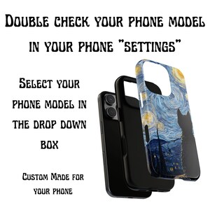 Starry Night Cat Phone Case, Whimsical Design Protective Cover, iPhone 17 16 15 14 13 12 11 Pro Max, Pixel, Magsafe image 11