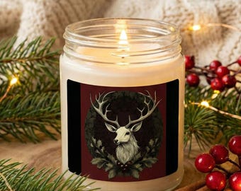 Yule Vegan Soy Wax Candle, Celtic Ritual Witchcraft Tool, Sabbat Gift for Wiccan Friend