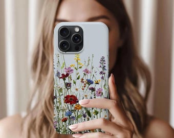 Wildflower Botanical Phone Case, Floral Garden Protective Cover,  iPhone 17 16 15 14 13 12 11 Pro Max, Pixel, Magsafe