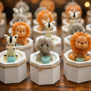 Baby shower elephant Baby Elephant in a pot| Personalized Baby Shower Favor | Safari Scented Candle | Safari Souvenir|Elephant baby shower image 2