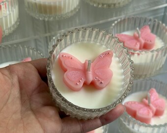 Baby shower Favor Candles| Mini butterfly in candle holder |  Baby Shower Favor | Scented butterfly Candle | Gender reveal | butterfly candle