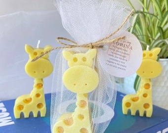 Safari Animal candle Favor for Guests , Giraffe candle, Handmade gift, wild One animal, Birthday gift Girl, soy candles,candle favor