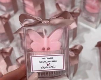Baby shower Favor Candles| Mini buttefly | Personalized Baby Shower Favor | Scented butterfly Candle | Gender reveal butterfly giftCandle
