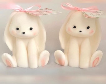 Bunny Candles | Rabbit Candles| Personalized Baby Shower Favor | Easter Candle | Beautiful Candle | Cute Candle |Baby shower Candle.