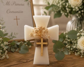 Christian Handmade Scented Candle|Cross Candle | Personalized Candle Favor | Scented Candle | First Communion favor | baptism favor