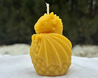 Dragon Hatchling Candle |  Pure Beeswax with Cotton Wick | Hand Poured