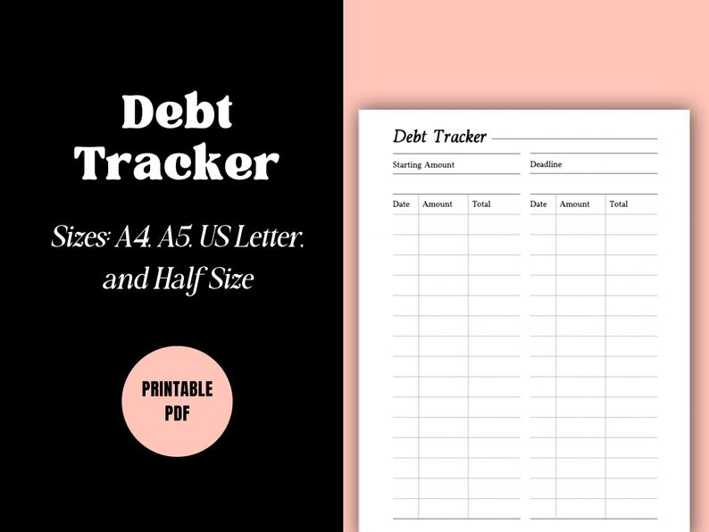 Debt Payoff Tracker // Debt Repayment, Debt Tracker Printable, Debt ...
