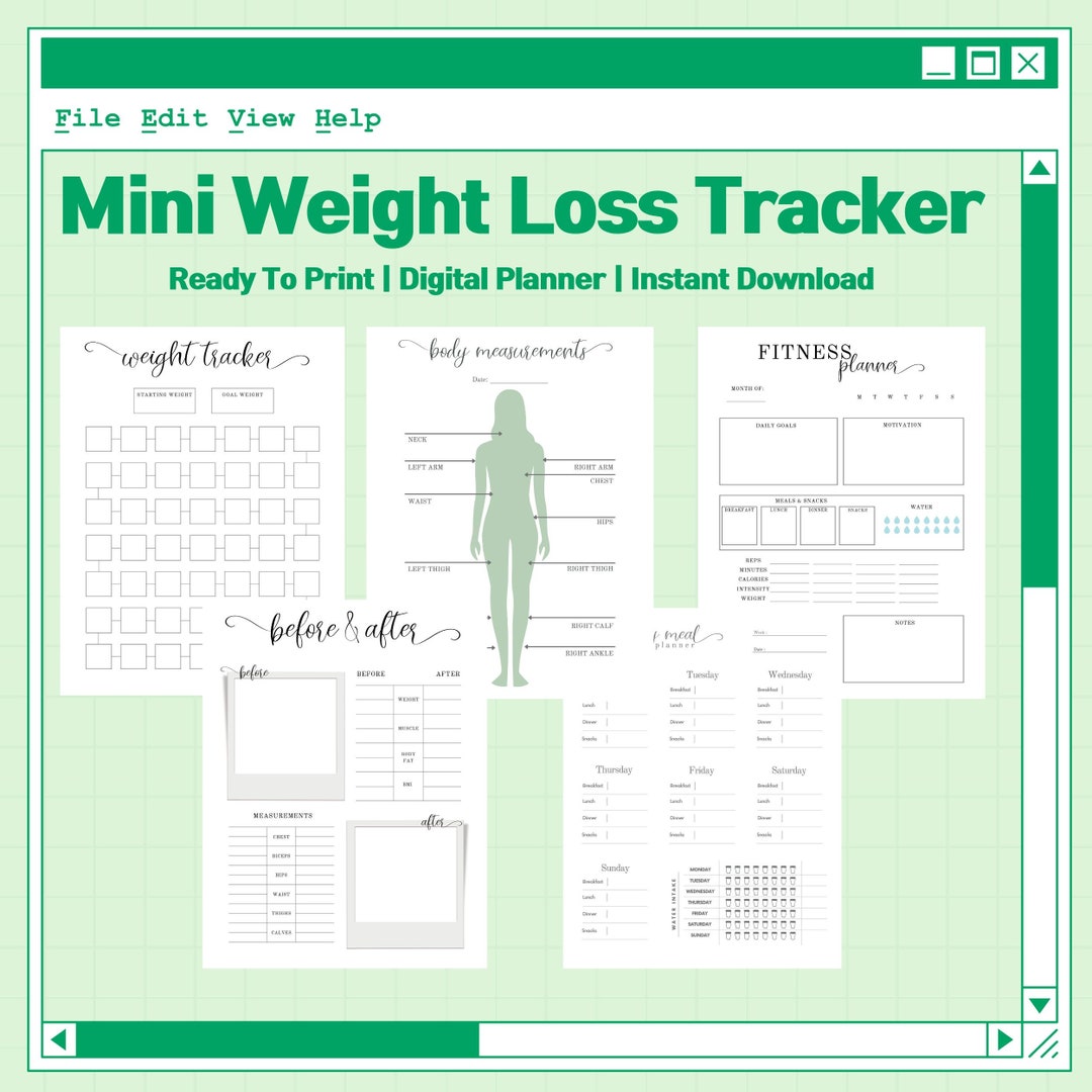 Weight Loss Tracker | Digital Workout Planner | Fitness Tracker | Meal ...