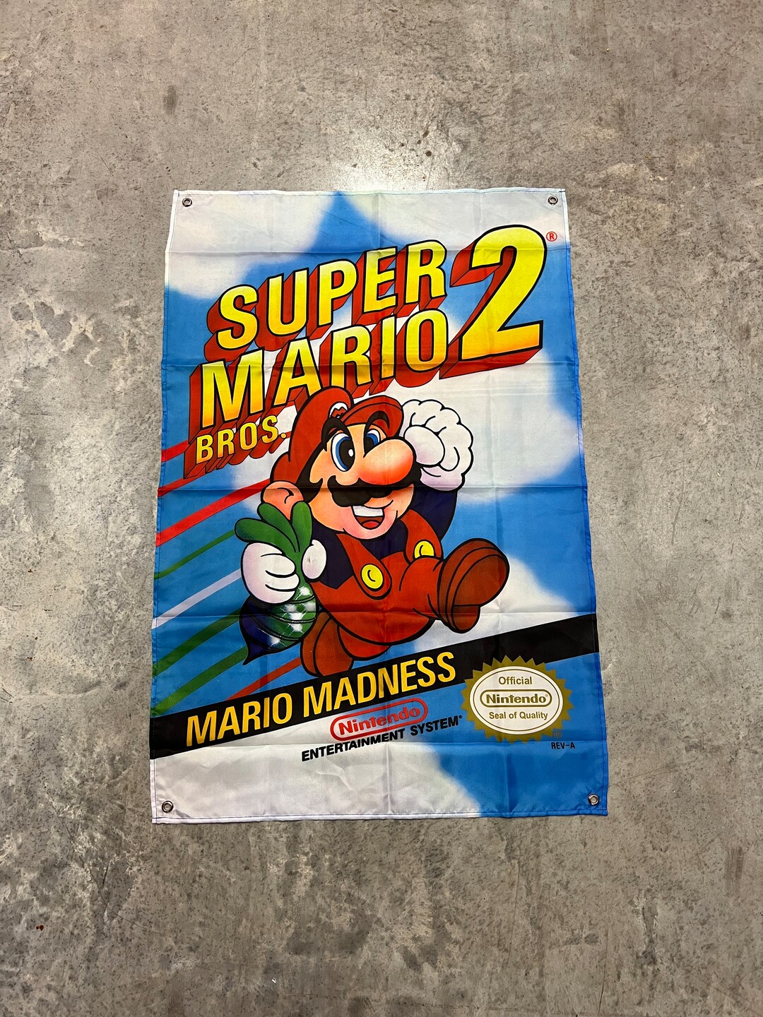 Super Mario Bros 2 Custom Wall Flag Banner Tapestry 2 X 3 Ft, NES