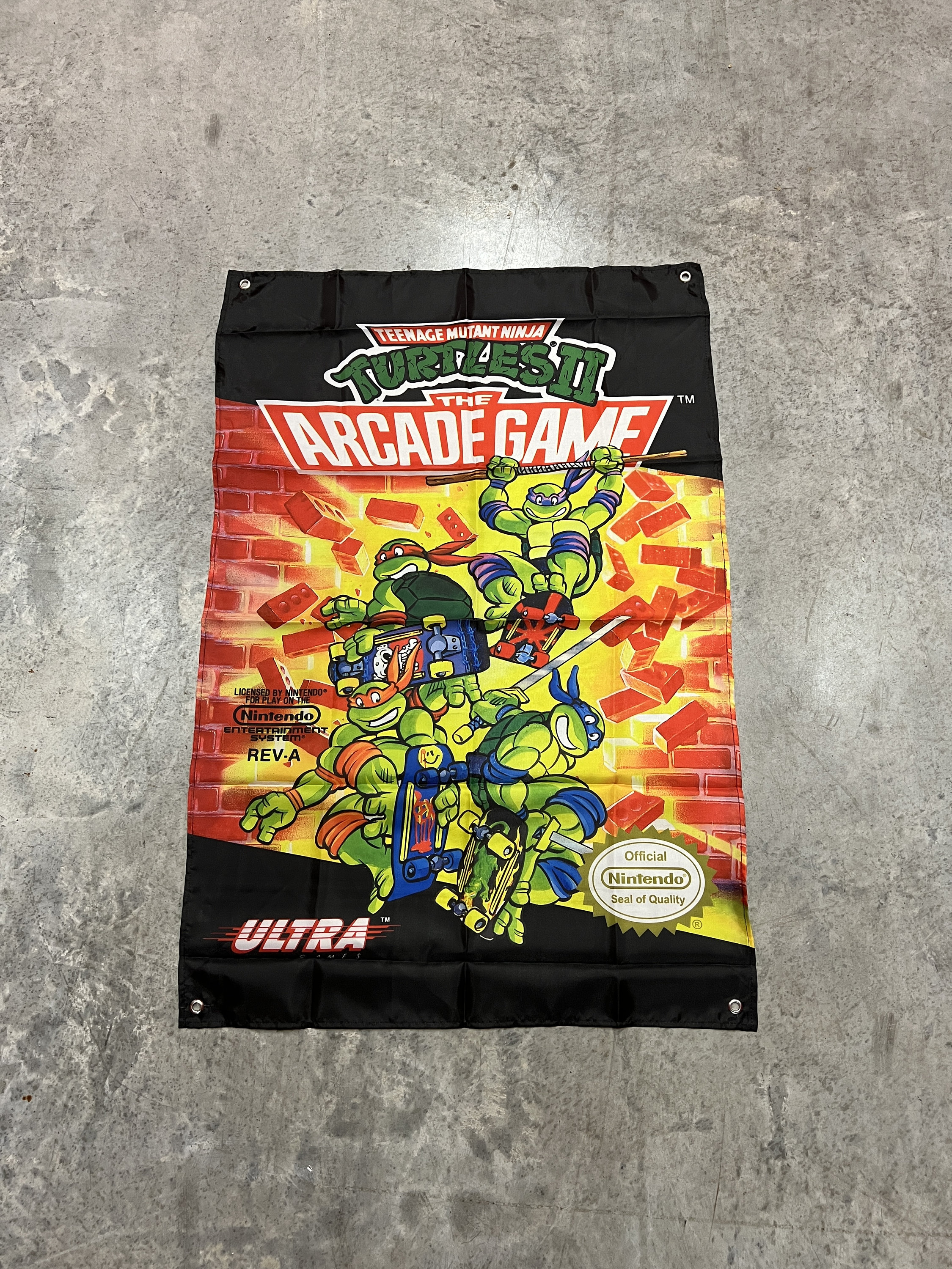 Teenage Mutant Ninja Turtles 2 the Arcade Game Custom Wall Flag