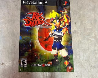 Tapisserie murale personnalisée Jak and Daxter pour bannière drapeau 2 x 3 pi, PS2. Playstation 2