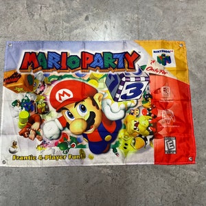 マリオパーティ カスタム ウォール フラッグ バナー タペストリー 2 x 3 フィート、N64