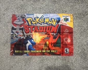 Tapisserie de bannière de drapeau mural Pokemon Stadium 2 x 3 pieds, N64