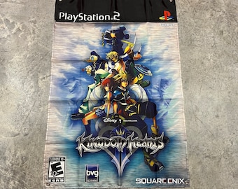 Tapisserie murale drapeau Kingdom Hearts 2 personnalisée 2 x 3 pieds, PS2. Playstation 2