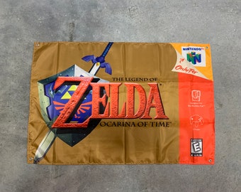 The Legend of Zelda Ocarina of Time Tapisserie murale drapeau personnalisée 2 x 3 pieds, N64