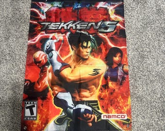 Tapisserie murale drapeau personnalisée Tekken 5 2 x 3 pieds, PS2. Playstation 2