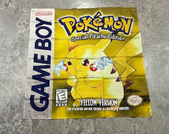 Tapisserie bannière drapeau mural Pokemon version jaune 3 x 3 pieds, Gameboy