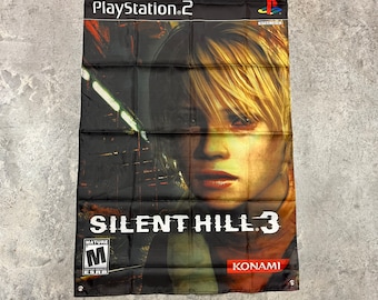 Tapisserie murale drapeau Silent Hill 3 personnalisée 2 x 3 pieds, PS2. Playstation 2