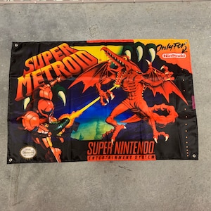Super Metroid Custom Wall Flag Banner Tapestry 2 x 3 Ft, SNES