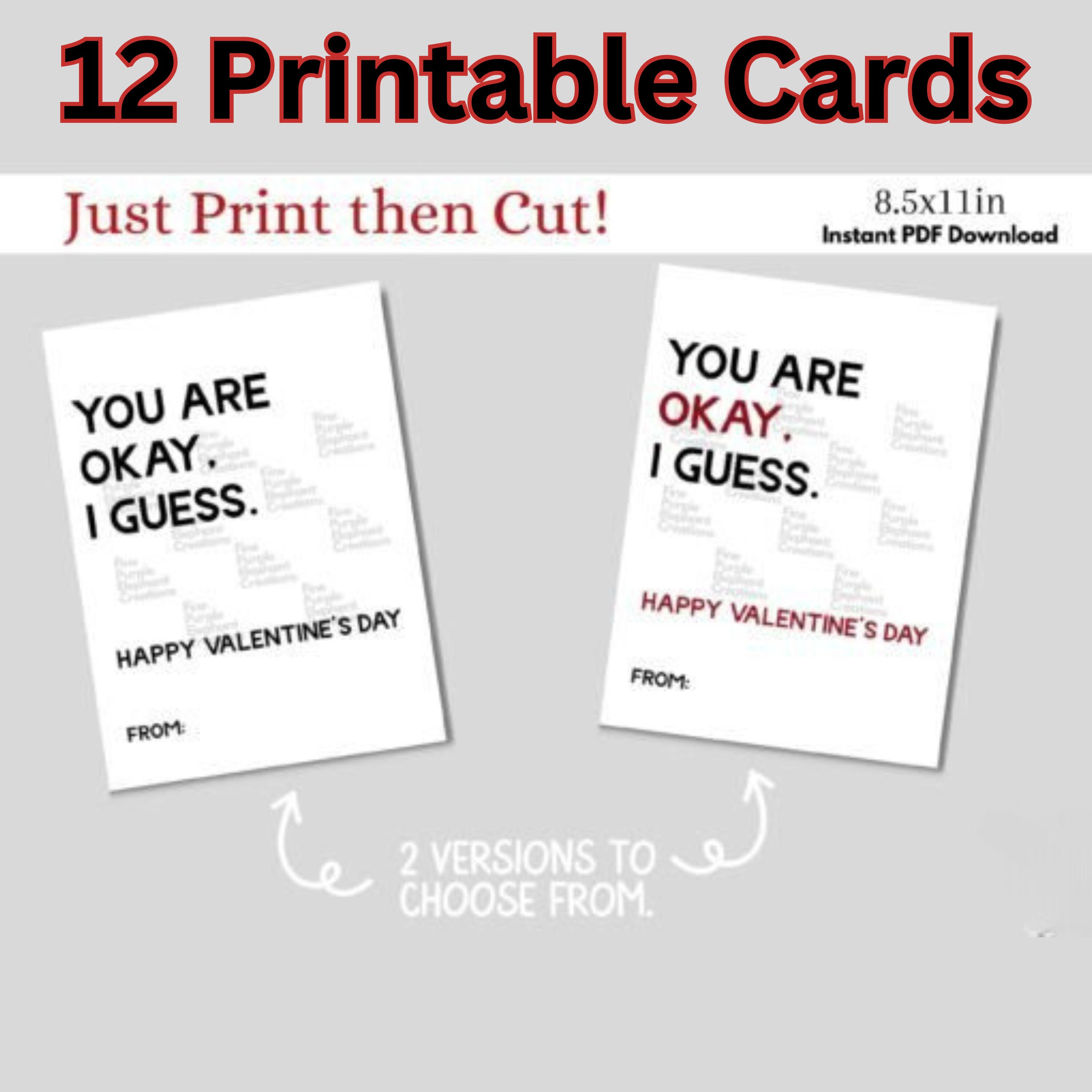 Funny Office Coworker Printable Valentines Day Cards PDF, Office Humor Valentine Cards for Work ...