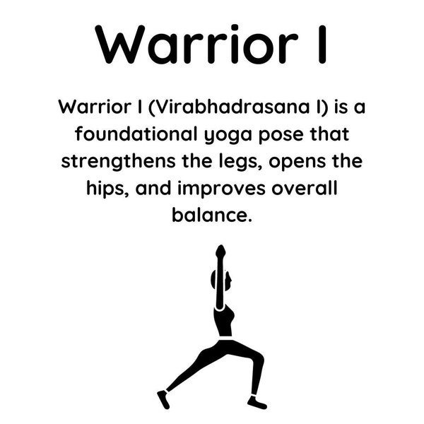 Yoga Poses: Warrior 1-How to Digital Print