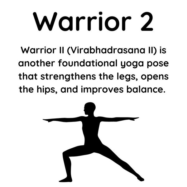 Yoga Poses: Warrior 2-How to Digital Print