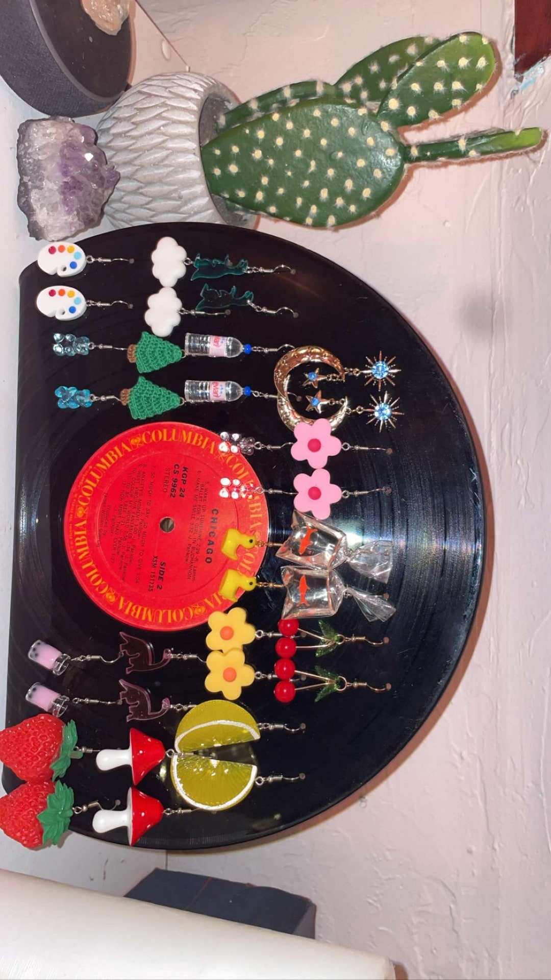 Vintage Record Earring Holder Etsy