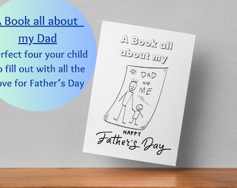 All about dad printable book for Father's Day. Father's Day coloring book for kids
