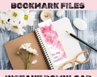 Marcadores florales imprimibles / Marcadores digitales / Descarga instantánea / Colección de marcapáginas / Regalo para amantes de los libros / Marcapáginas lindo / Regalo para ella