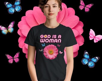 DIOS ES UNA MUJER - Gerbera rosa de Rhianna - Camiseta unisex de cuello redondo de peso pesado / Gildan® 5000