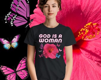 DIOS ES MUJER - Flower Power - Camiseta unisex de cuello redondo de peso pesado / Gildan® 5000