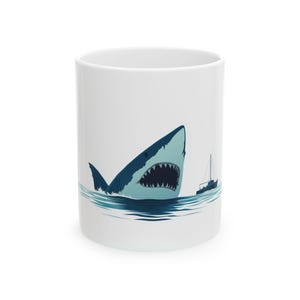 Jaws Keramikbecher, Film Fans Geschenk, 11 Unzen, Film Buff Becher, Popkultur Geschenk, lustige Tasse für Filmliebhaber