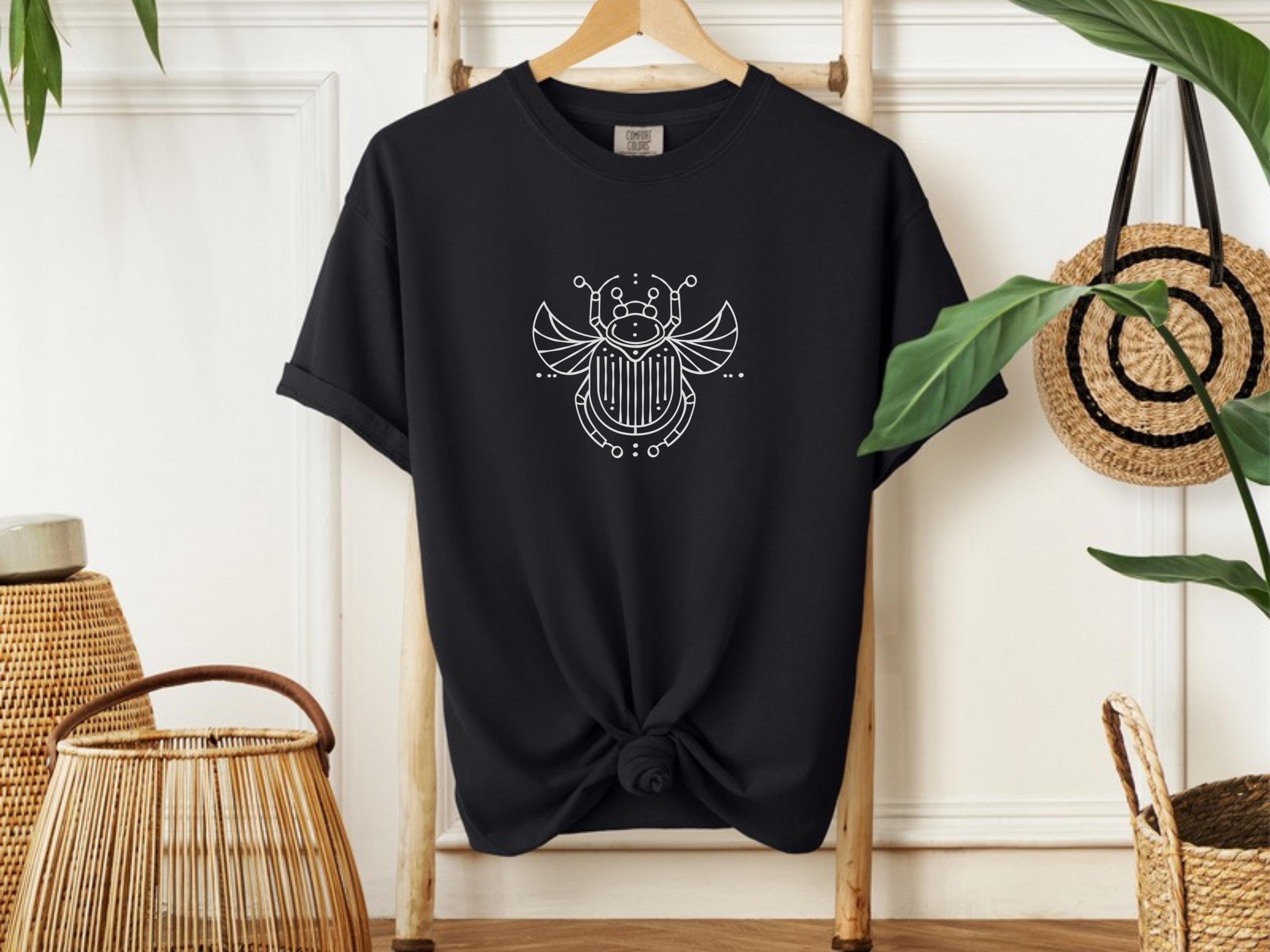 Scarab Beetle Graphic T-Shirt: Ancient Egyptian Symbol, 100% Cotton